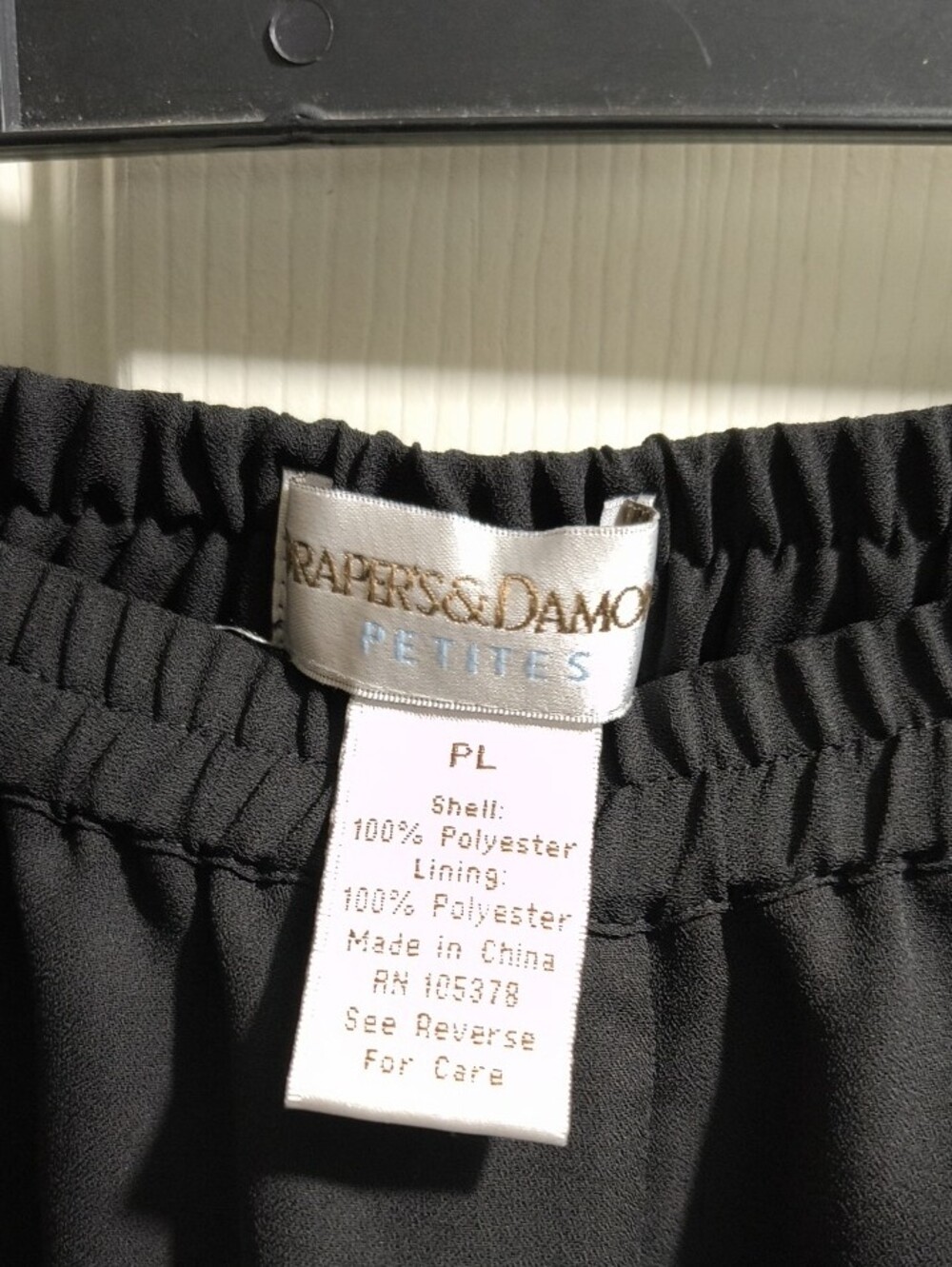 Women's Black Elastic-Waist Wide-Leg Pants - Picture 3 of 3